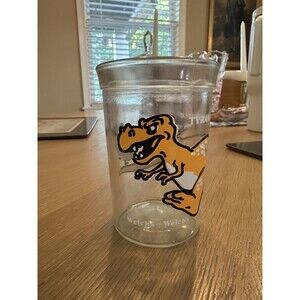 Vintage 1988 Welch's Jelly Jar Glass Tyrannosaurus Rex T-Rex Dinosaur